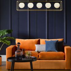 living room with stella sofa with paprika smart velvet