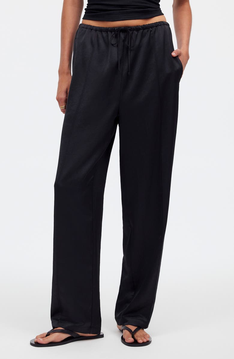 Pintuck Slim Pull-On Pants