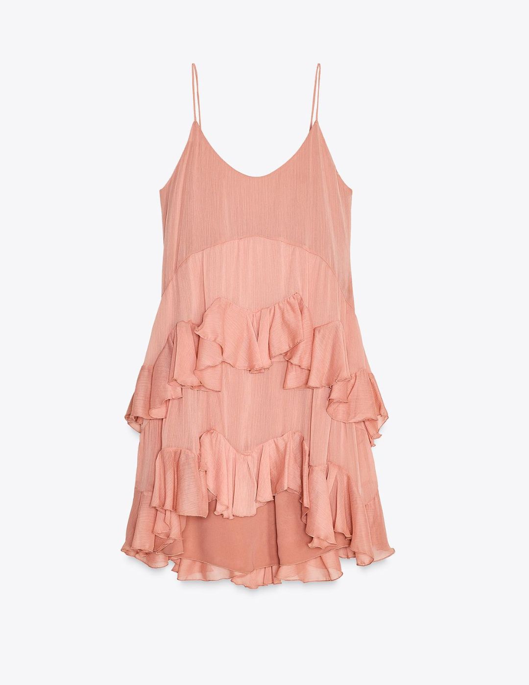 boho chic style pink ruffled dress