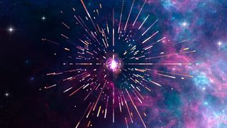 An artist's impression of neutrinos created during a supernova.