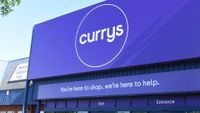 Currys External Store Sign on May 2023 in London, England.