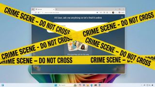 Microsoft Edge covered in crime scene tape