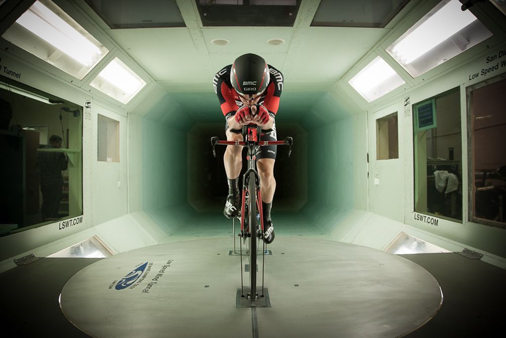 Rohan Dennis waits his turn at the San Diego Low Speed Wind Tunnel