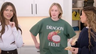 Whitney from Secret Lives of Mormon Wives wears a dragon fruit t shirt