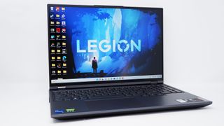 Lenovo Legion 5 Pro 16 gaming laptop shot on a white background