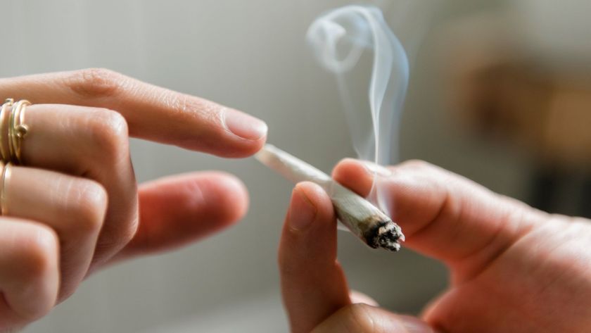 close up photo of a person handing a joint to a second person to smoke