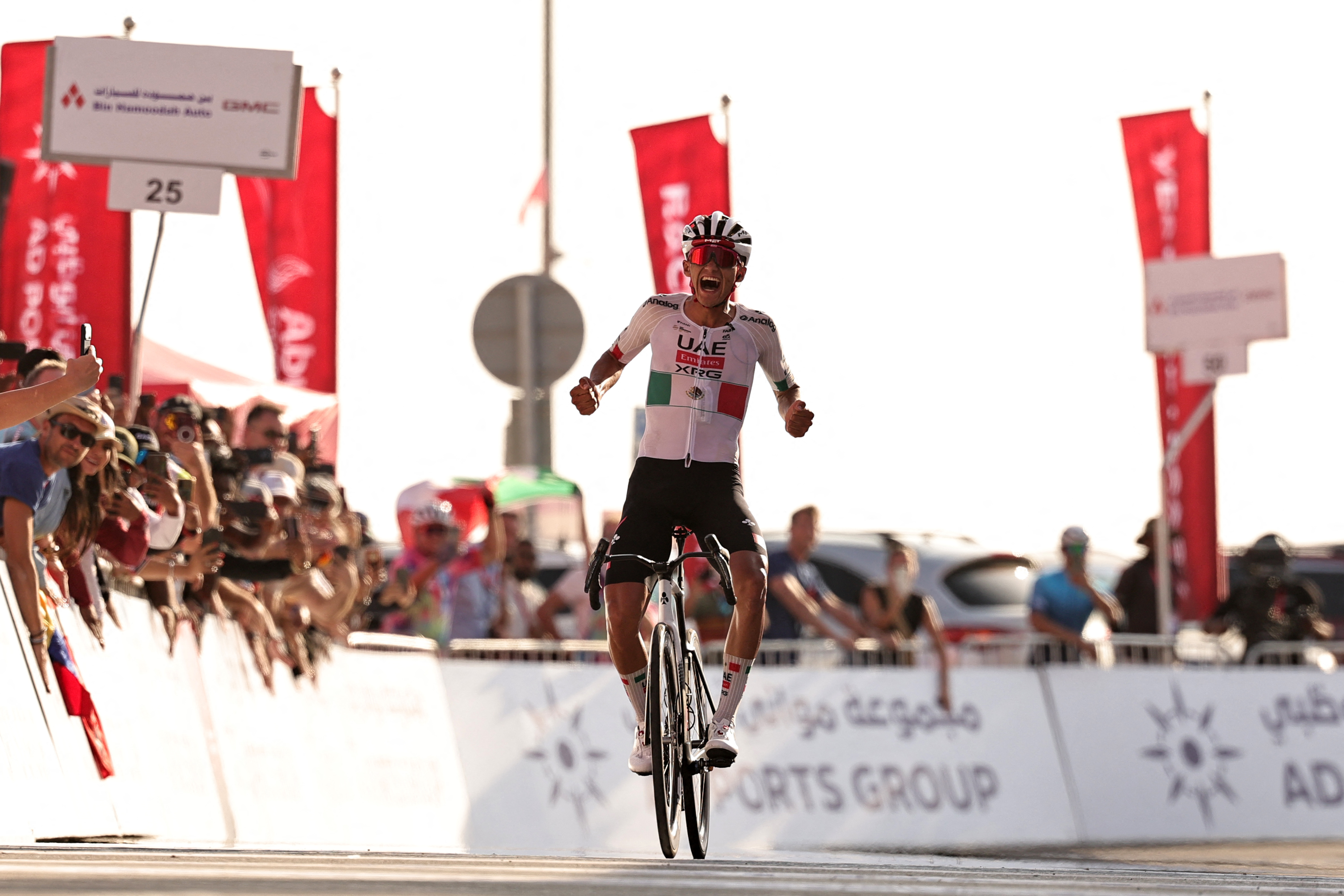 Isaac del Toro wins stage six of the UAE Tour