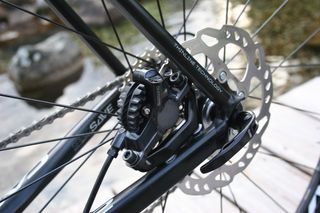 Rear brake on the Cannondale CAAD12; note the braze on mount.