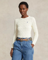 Ralph Lauren Cable-Knit Cotton Crewneck Sweater