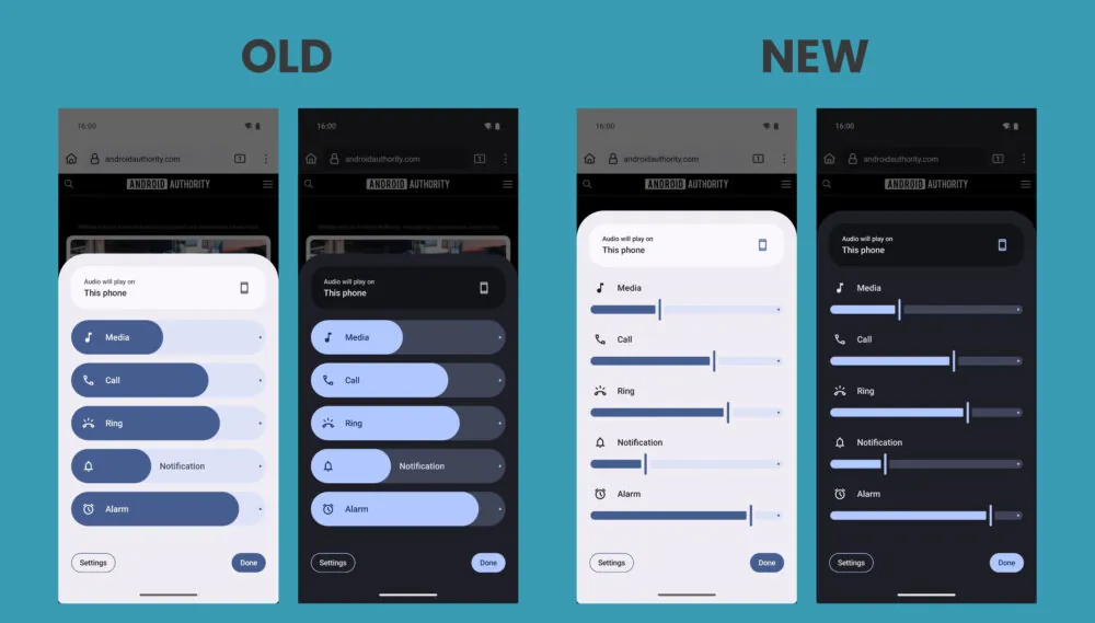 redesigned volume UI in Android 16 DP2