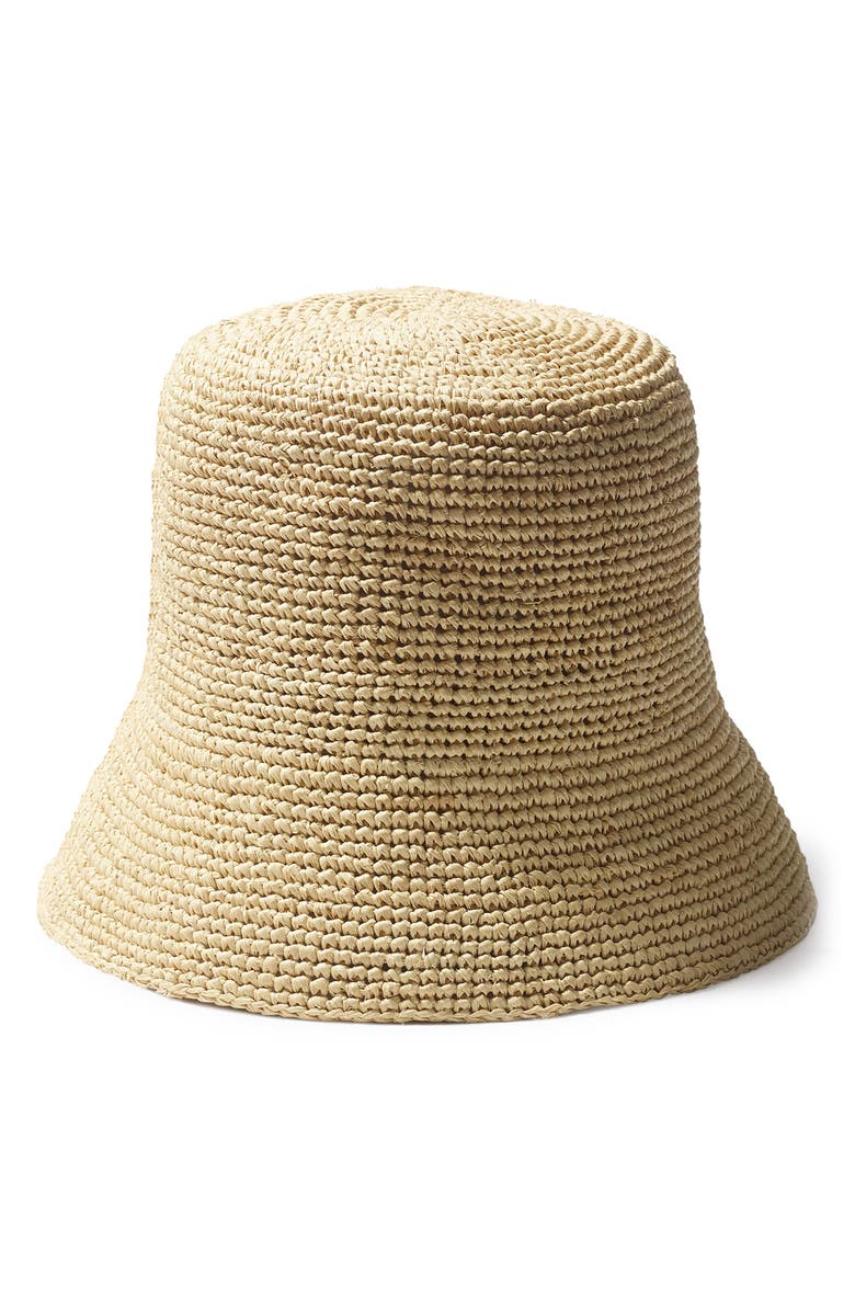 Jade Packable Raffia Straw Bucket Hat