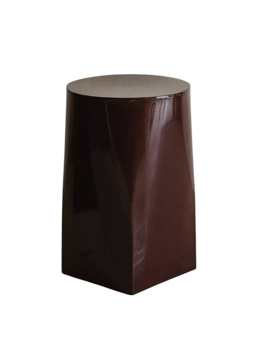 Stainless Steel Side Table in Wine Red