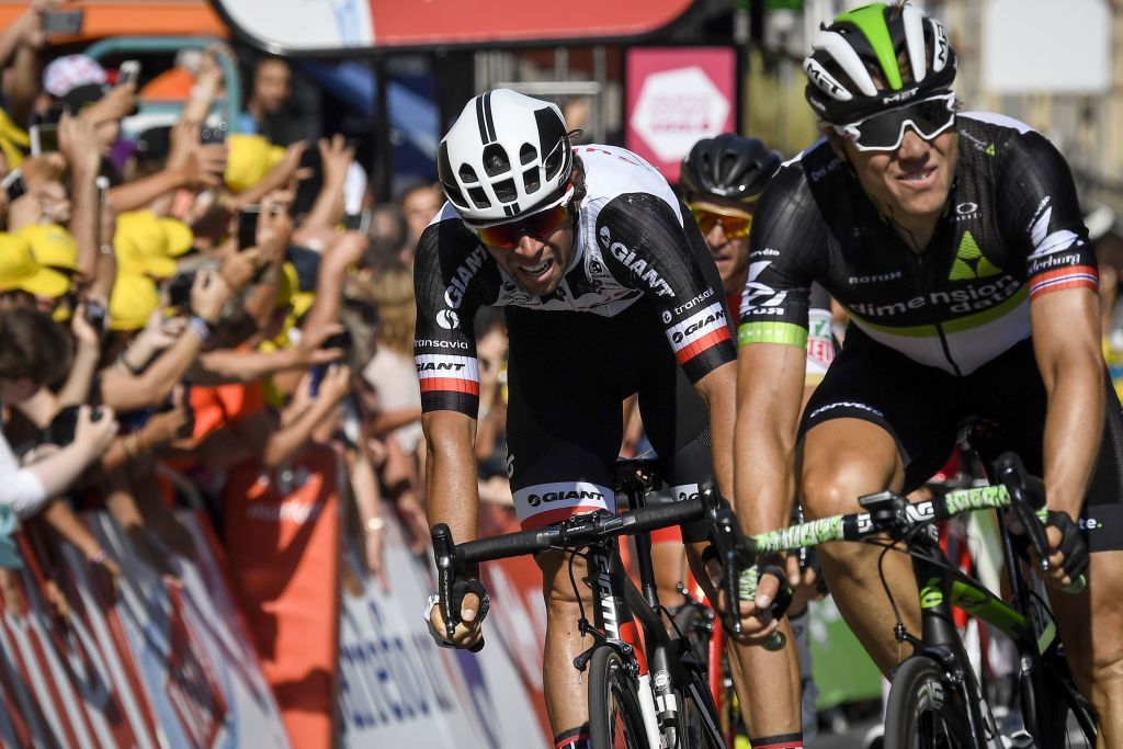 Michael Matthews after a close win on stage 16 of the Tour de France