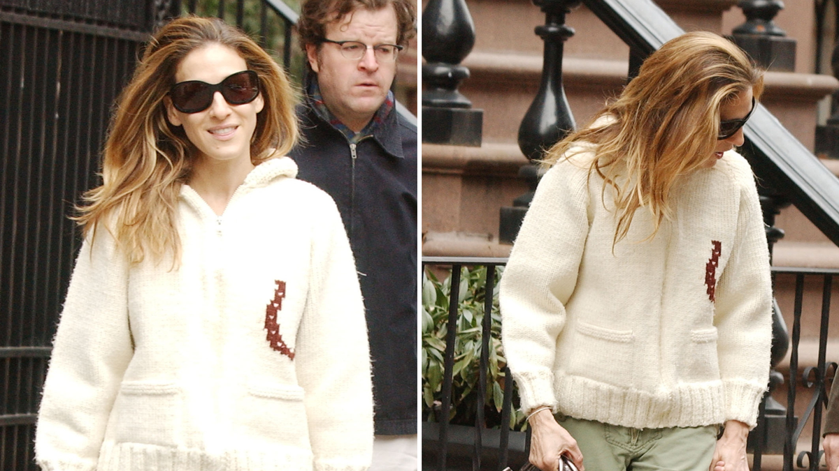 รองเท้าบูท Sandy Ugg ของ Sarah Jessica Parker, Khaki Cargos และ Hooded Knit Look นั้นเป็นปี 2005 และ 2025 ทั้งหมดในครั้งเดียว