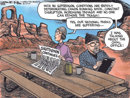 Political cartoon U.S. government shutdown trump&nbsp;