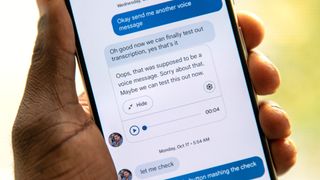 A Voice Message Transcript on Google Messages