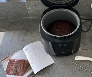 Testing the cake function in the Cosori 5-Quart Rice Cooker