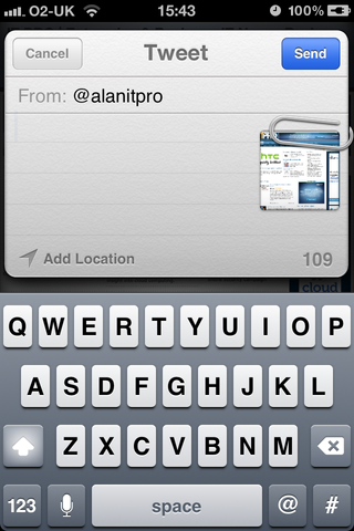 It's now possible to Tweet directly from within iOS 5-optimised apps.