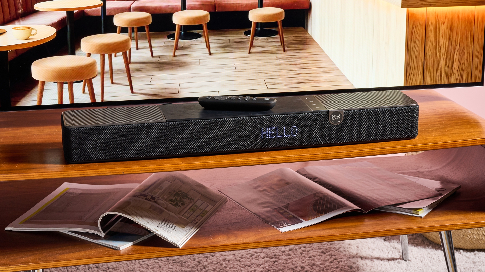 Display reads 'hello' on the Klipsch Flexus Core 100