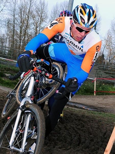 Danny Summerhill (Garmin) in the lead of the U23 race.