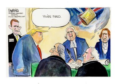 Political Cartoon U.S. Trump founding fathers