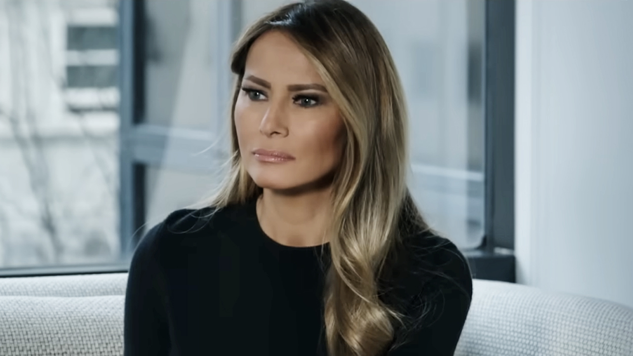 Melania Trump sitting for an interview in her documentary Melania (2026).