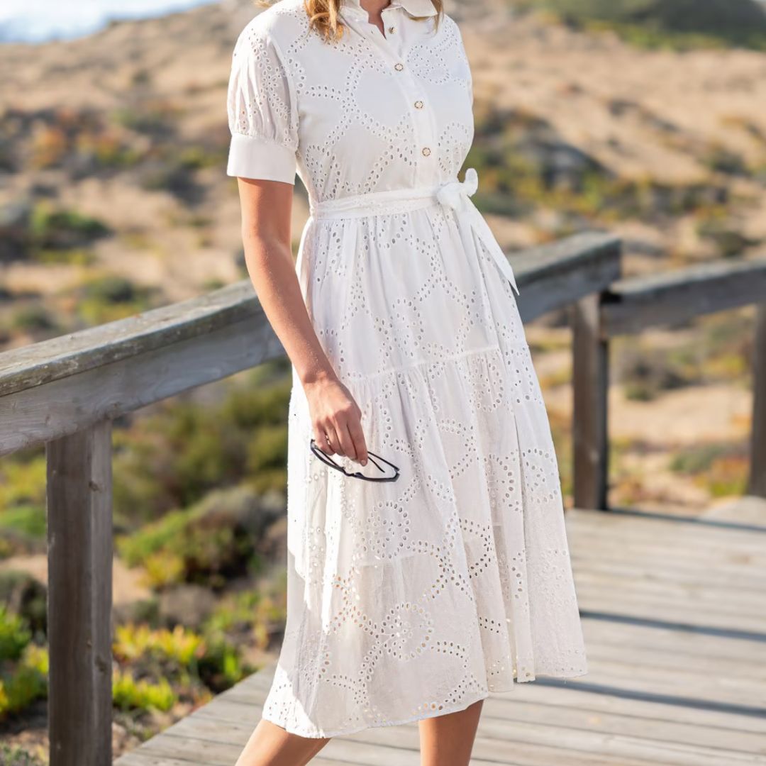 House of Bruar Cotton Broderie Anglaise Dress