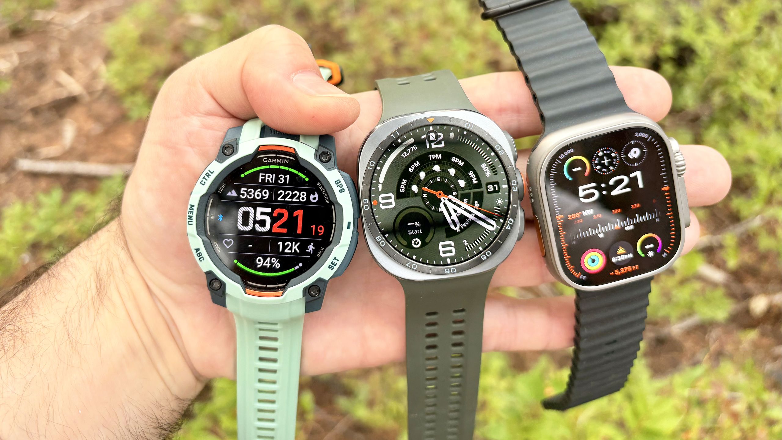I trekked the Cascade Mountains with the Apple Watch Ultra 3 vs Garmin Instinct 3 vs Samsung Galaxy Watch Ultra 2 — this