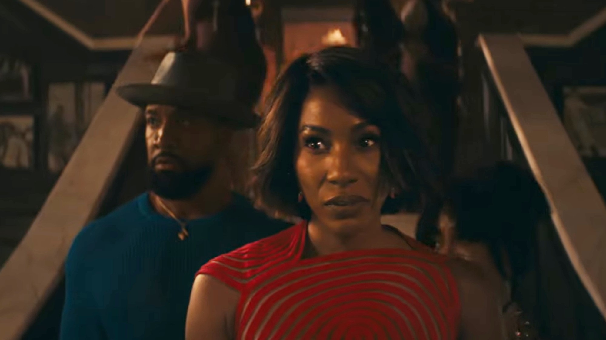 Diarra Kilpatrick standing with Dominique Perry and Bryan Terrell Clark behind her in Diarra from Detroit.