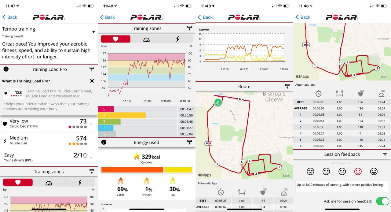 In-app run data 2