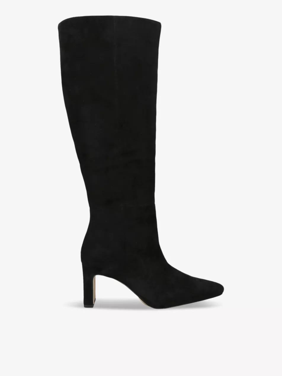 Sylvia Knee-High Suede Heeled Boots