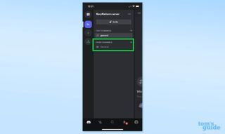 Screenshots of Discord on mobile, demonstrating the steps to join a Discord voice chat on PS5