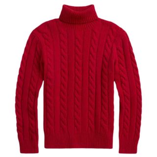 christmas gifts for him - ralph lauren red cable knit turtleneck jumper