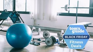 Home gym with Black Friday deals badge bottom right