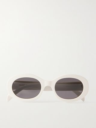 Triomphe Oval-Frame Acetate Sunglasses