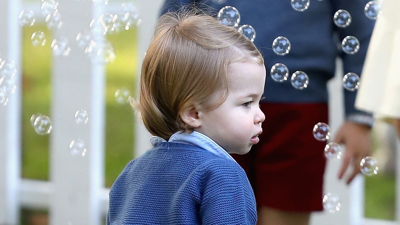VICTORIA, BC - SEPTEMBER 29:Princess Charlotte of Cambridge at a children's party for Military families during the Royal Tour of Canada on September 29, 2016 in Victoria, Canada. Prince Willi