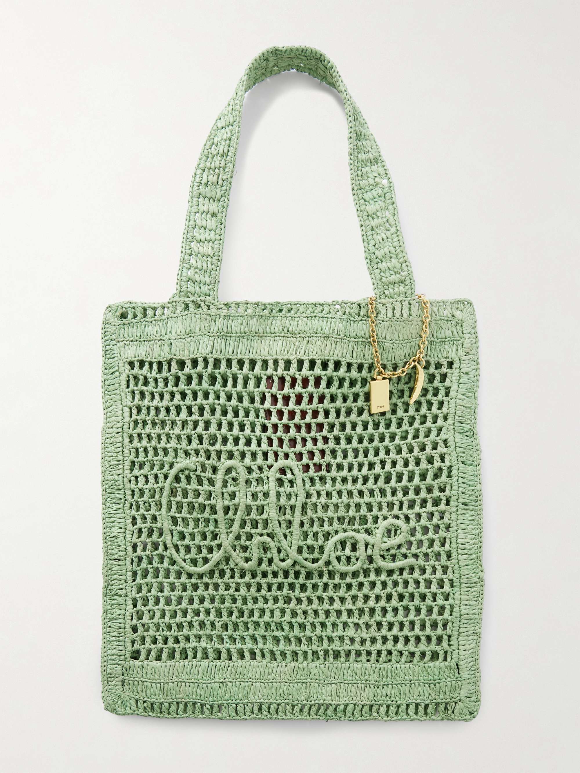 Summer Banana Embellished Crocheted Embroidered Faux Raffia Tote