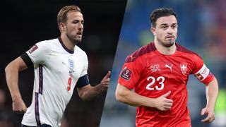 Harry Kane and Xherdan Shaqiri on an England vs Switzerland live stream