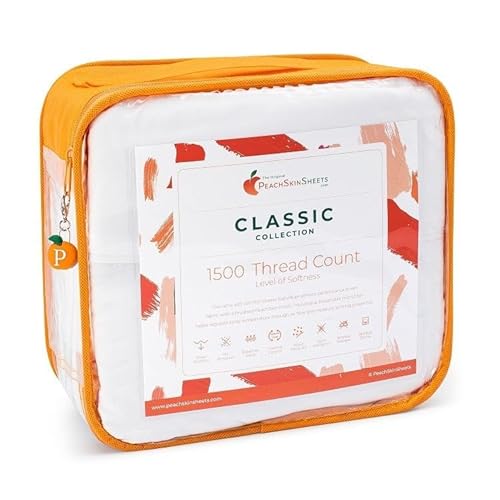 Peachskinsheets Almond Ivory Sheet Set - 1500tc Level of Softness - Extra Soft Cooling Sheets for Hot Sleepers and Night Sweats - Xl Full Size
