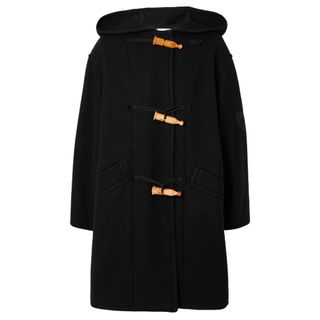 Patou Hooded Appliquéd Wool and Cotton-blend Felt Coat