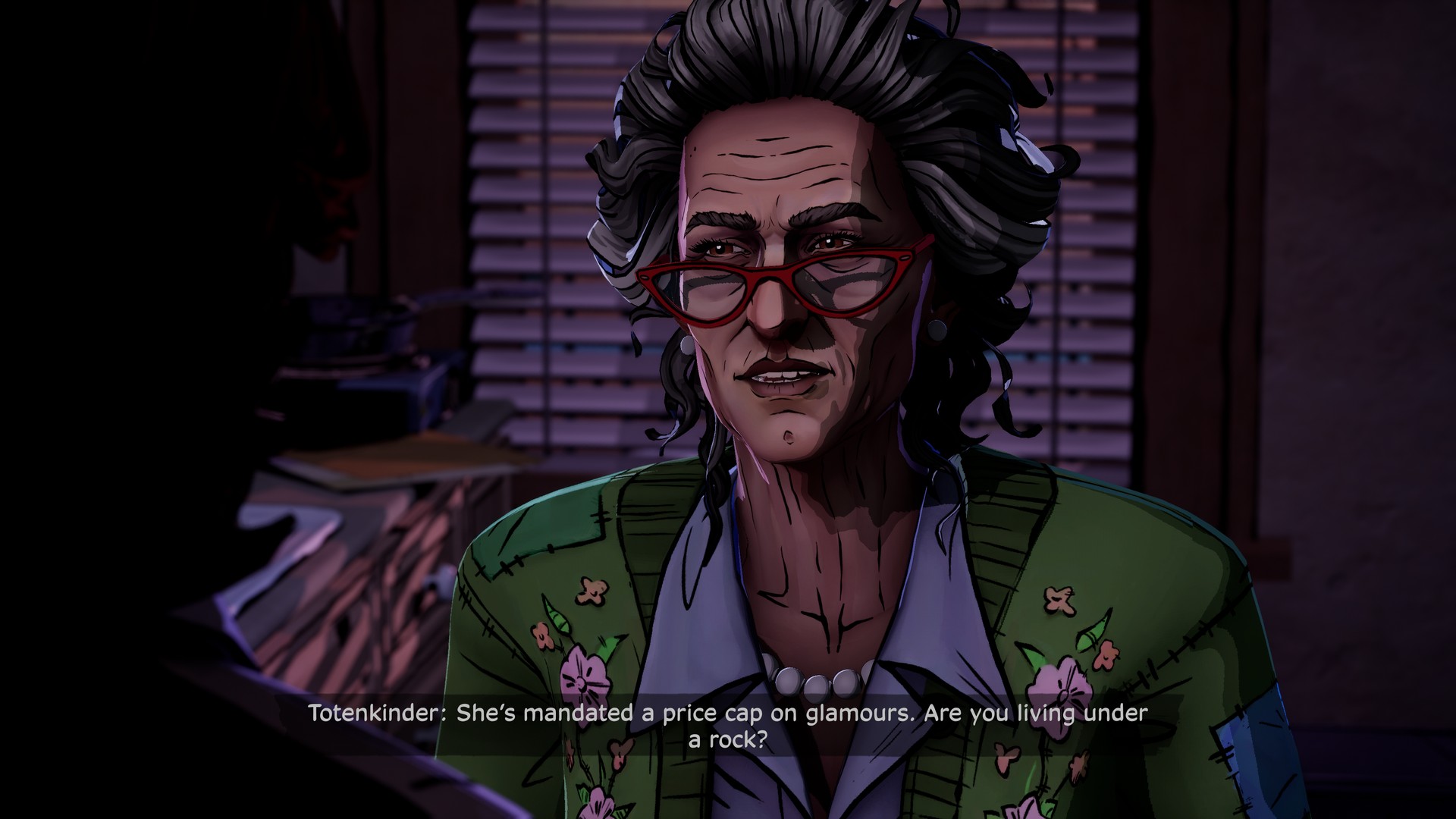 Totenkinder talks to Bigby about glamors in The Wolf Among Us 2