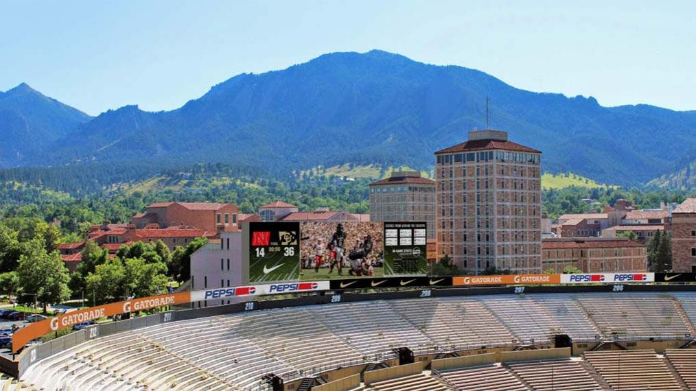 The new videoboard at Colorado&#039;s Folsom Field.