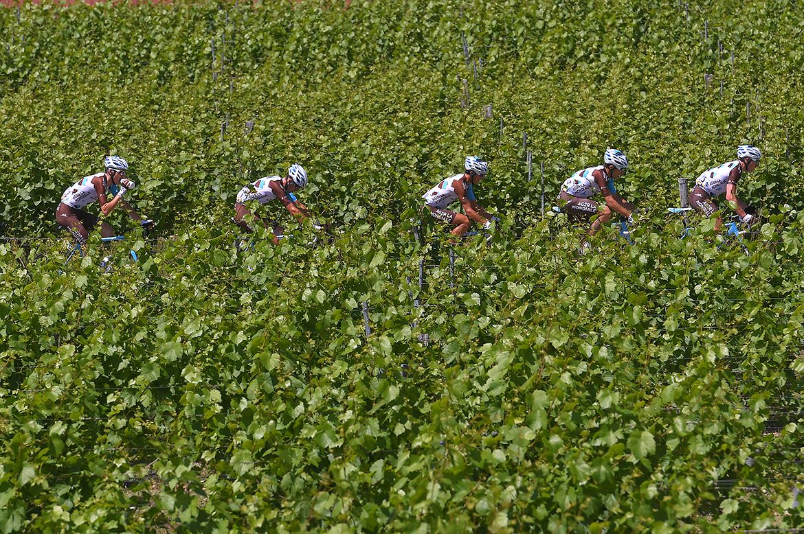 AG2R La Mondiale riders rolling along at the Crit&eacute;rium du Dauphin&eacute;