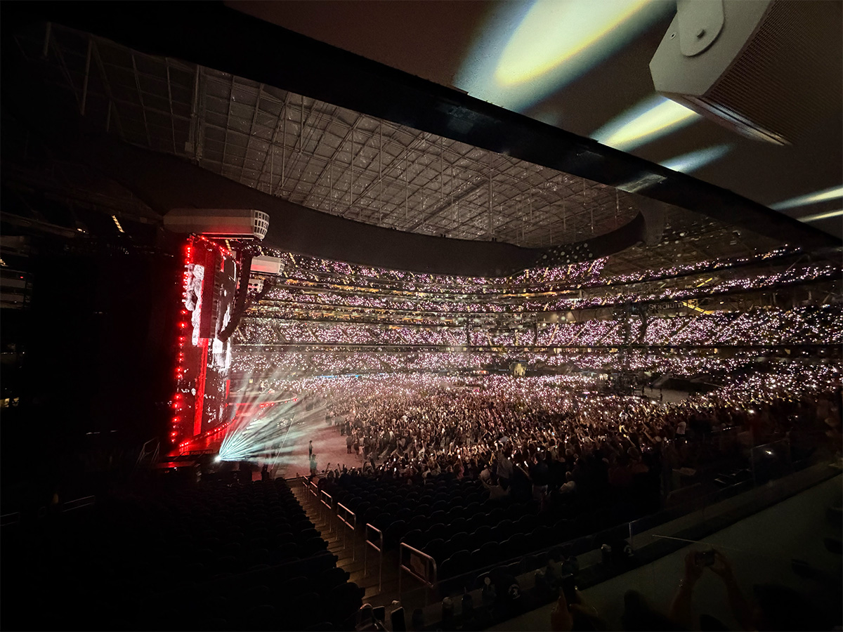 Chase Stoke's view at the Ed Sheeran concert.