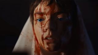 Ana Taylor-Joy with her face covered in blood in Dune part 3