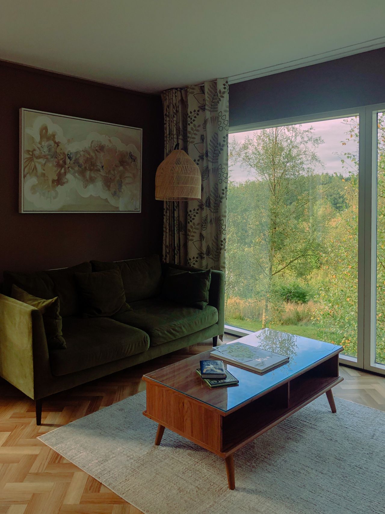 The interiors of The Tawny, featuring contemporary Scandi-inspired decor and earthy tones.