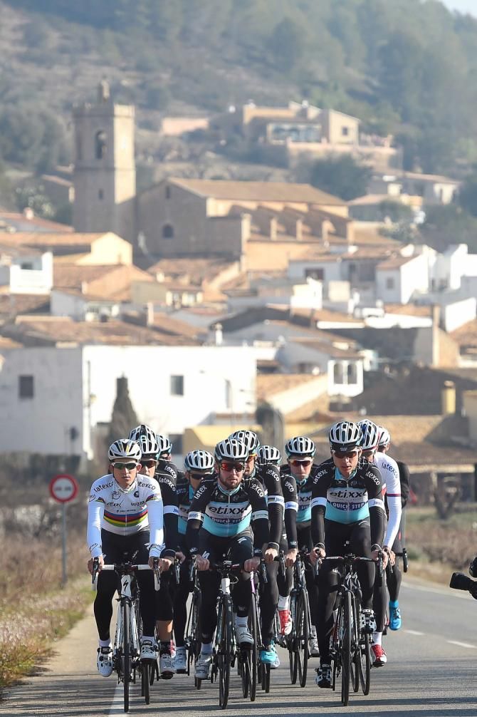 Etixx-QuickStep train in Calpe, Spain.