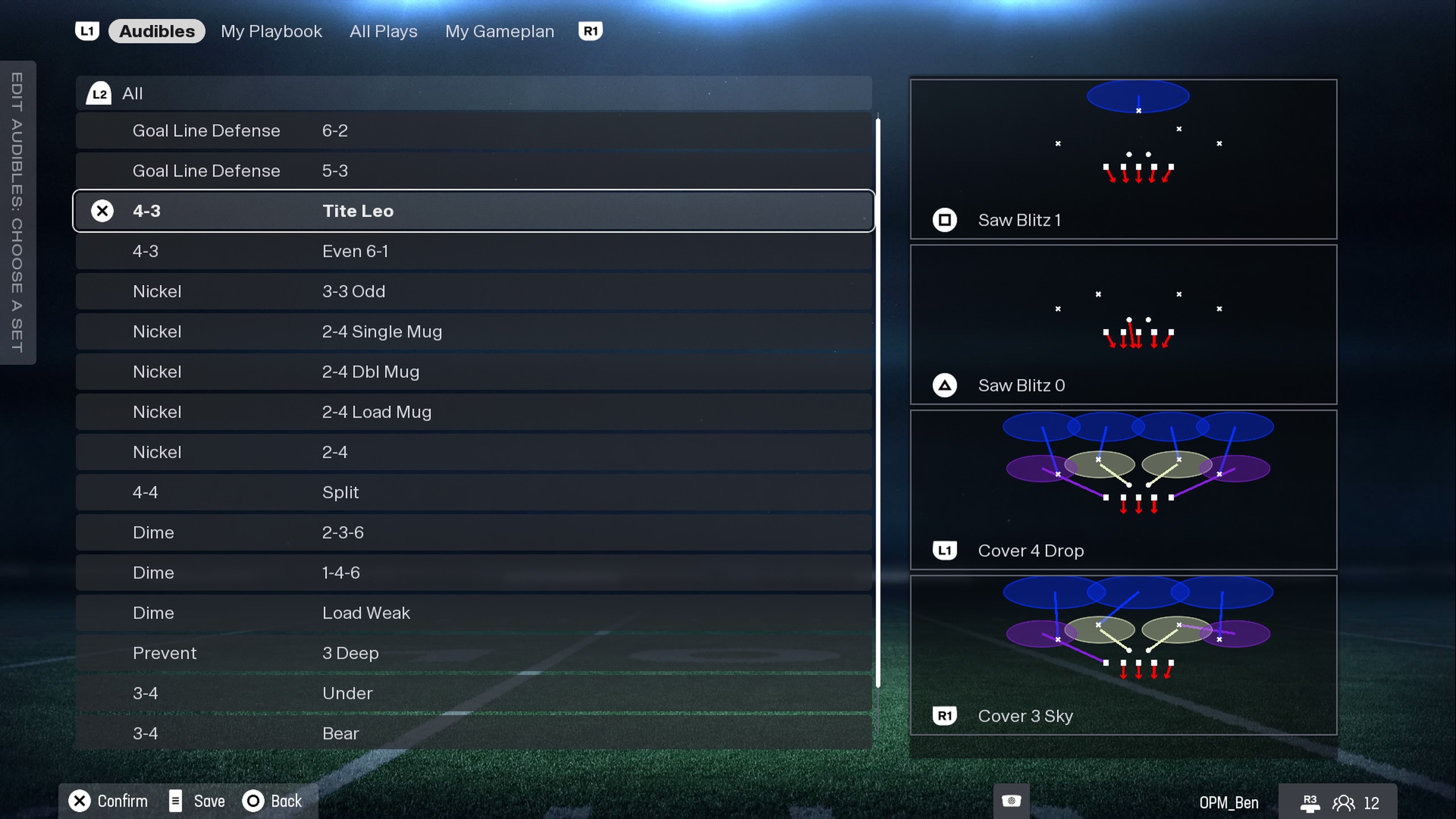The Patriots defensive playbook in Madden 26