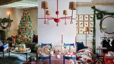 three image split of festive decorations