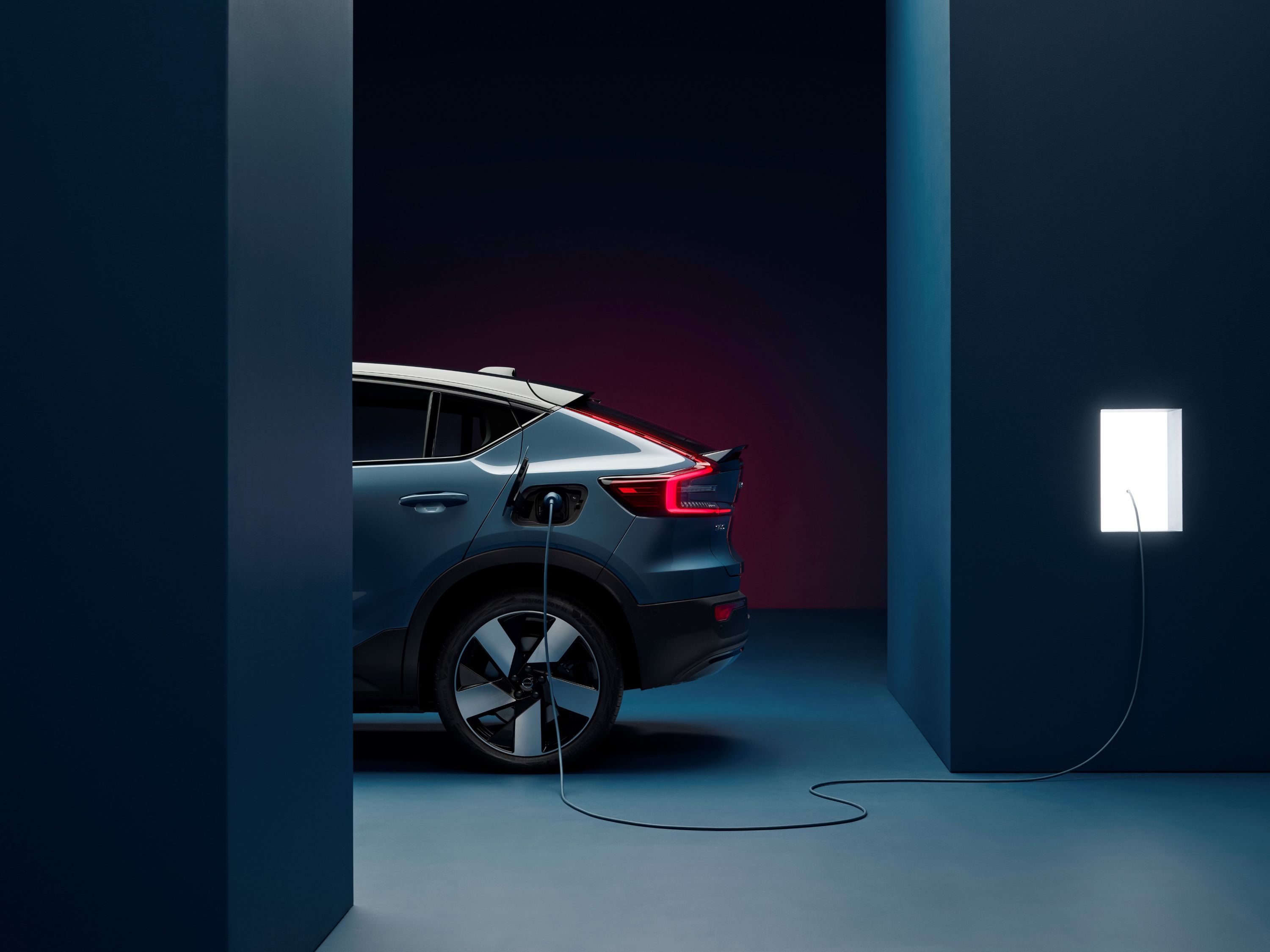 2022 Volvo C40 Recharge recharging with home charger